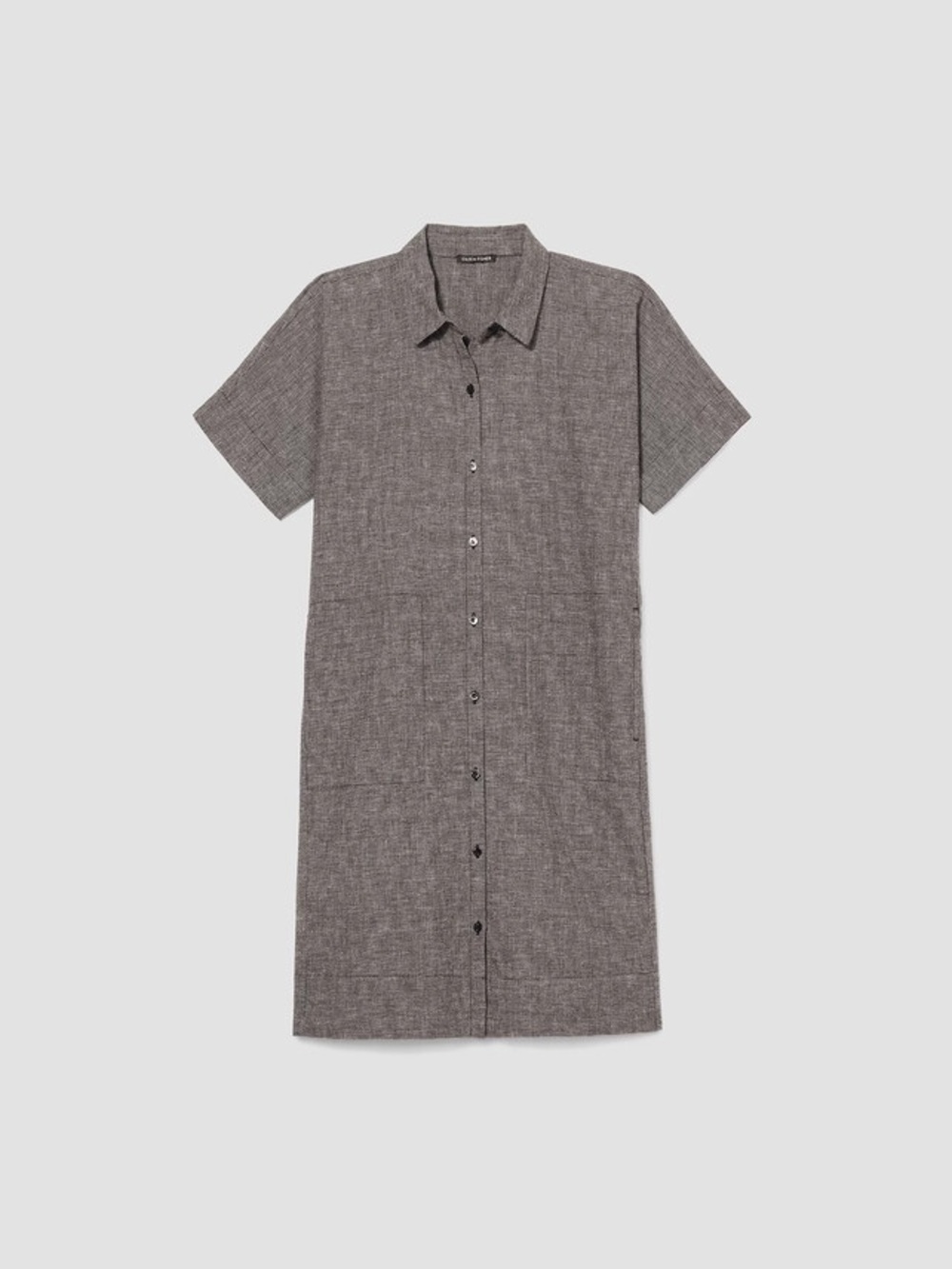 EILEEN FISHER Lightweight Black & White Button-Front Shirt dress small - Picture 2 of 16